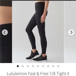Lululemon Fast & Free 7/8 Tight II *Nulux 25"